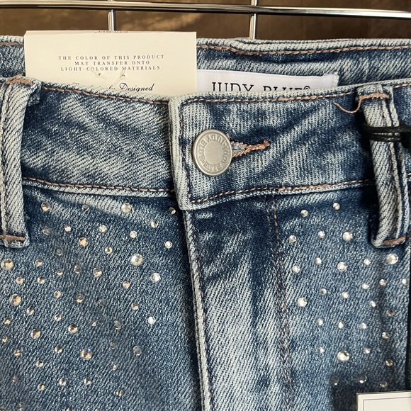Judy Blue Studded Light Denim Shorts - Picture 2 of 4
